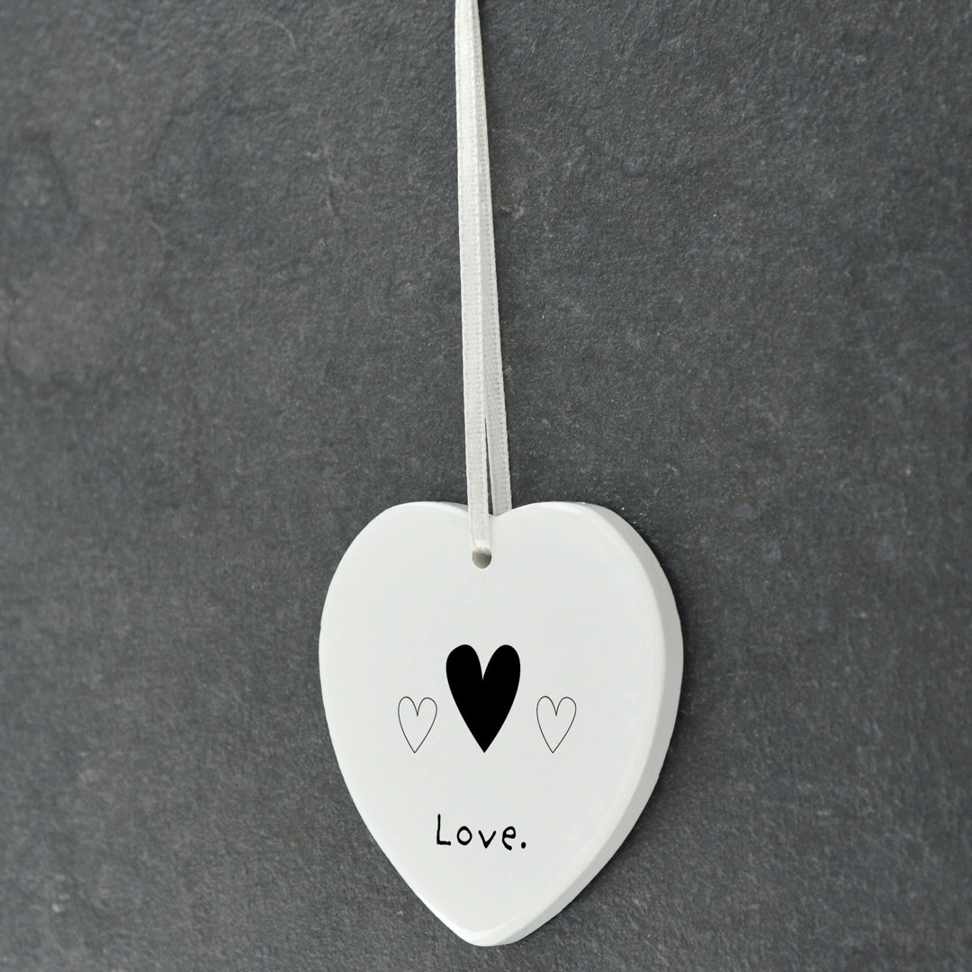 Love Heart Shaped Ceramic Ornament