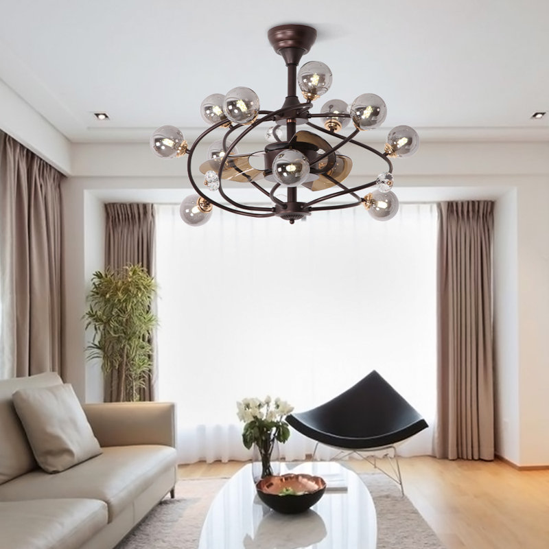 Ventilateur de plafond standard à 3 pales 19,69 po Tilomar avec télécommande et ensemble d'éclairage inclus