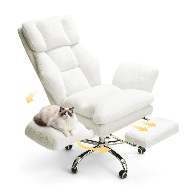 Big and Tall Office Chair, Flip Armrests for Pets & Cross Legged Sitting, Executive Ergonomic Computer Gaming Chair with Foot Rest
