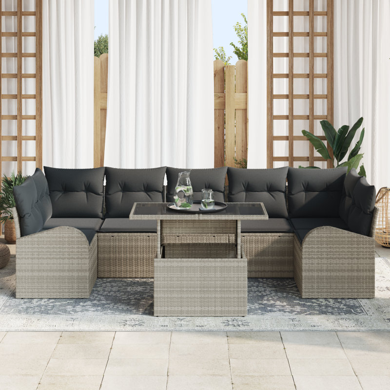 289cm Wide Patio Sofa with Cushions