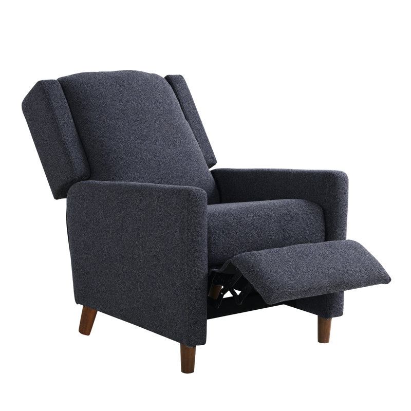 Bryseida Pushback Recliner, Blue Polyester