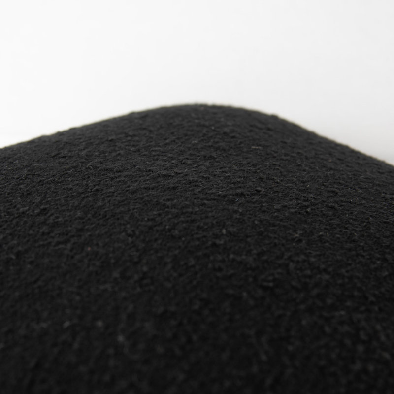 Faux Leather Throw Pillow, Black, Down Blend