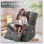 Fauteuil inclinable pivotant surdimensionné à massage avec vibrateur, chauffage et port USB pour un confort et une détente ultimes-592398894