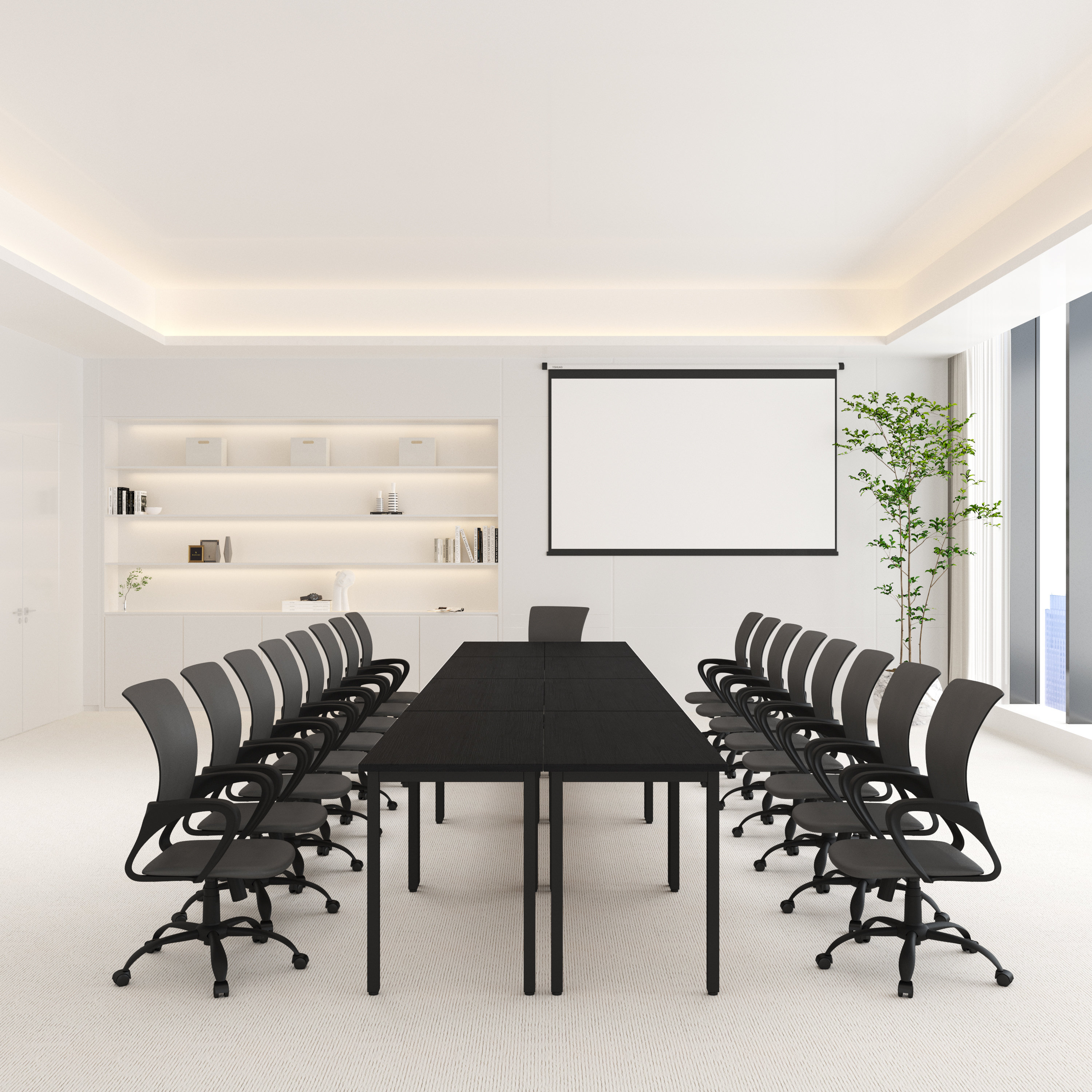 17 Stories 20ft Modern Modular Rectangular Conference Table Office   20ft Modern Modular Rectangular Conference Table Office Desk 