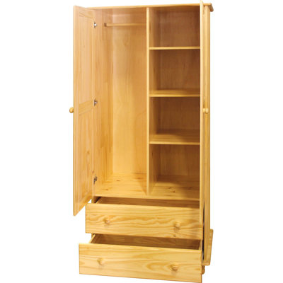 Adaliz 2 Door Solid Wood Wardrobe