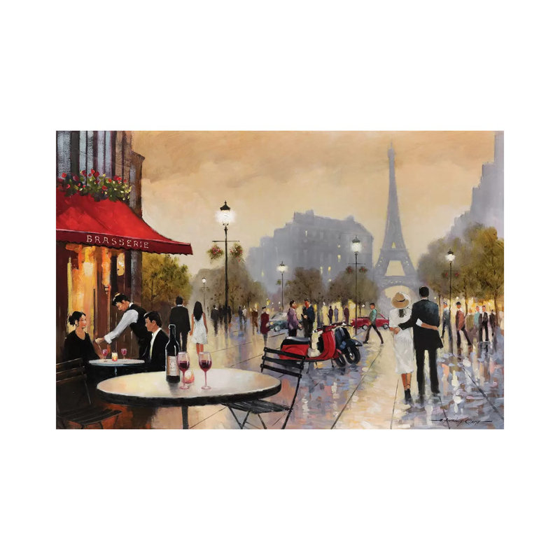 Paris Stroll by E.A. Orme - Painting on Canvas, 30.48 cm H x 45.72 cm W, Wrapped Canvas