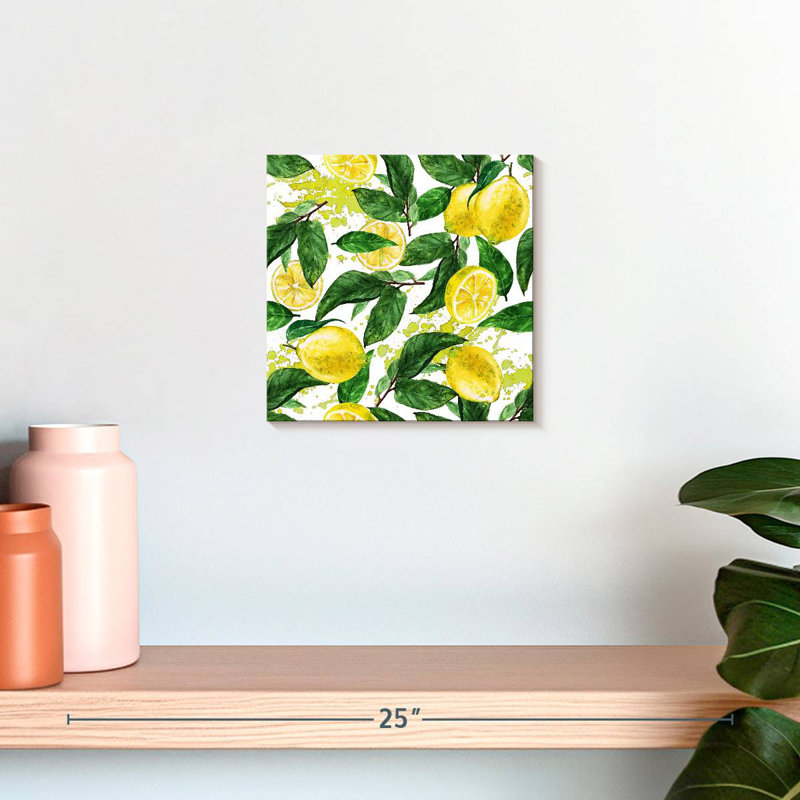 Yarlin Lemon Leaves Pattern, 10" H x 10" W