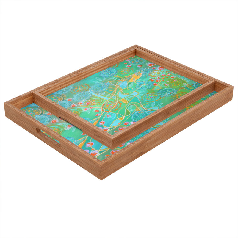 Beaufain Wood Tray, 1.75" H x 18" W x 14" D