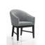 Ensemble de salle à manger à piédestal rond noir ébène de 59 po avec base de sablier et chaises en tonneau gris de 59 po Haven