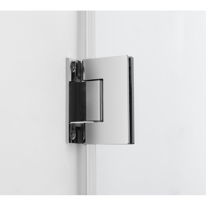 Belmore 60'' x 72'' Frameless Hinged Shower Door in Chrome with Tempered Glass