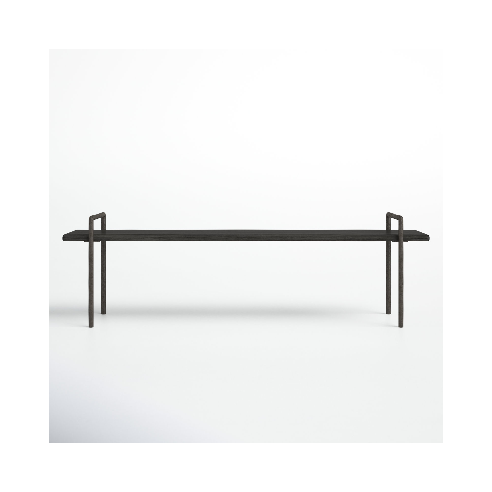 Karson Solid Wood Bench with Metal Legs 