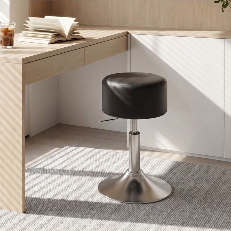Swivel Upholstered Bar Stool with Steel Frame