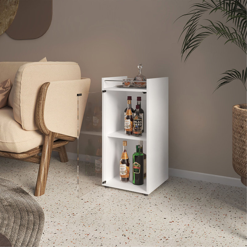 Bar 1 porte avec tablette ouverte, Blanc