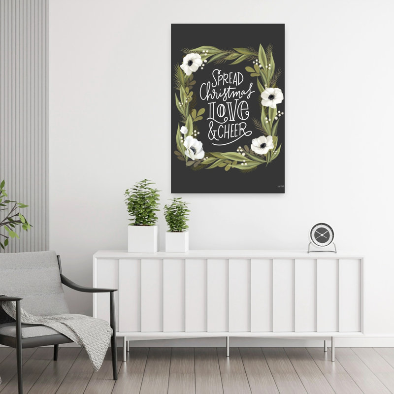 Spread Christmas Cheer, art floral contemporain, H 36 po x l 24 po