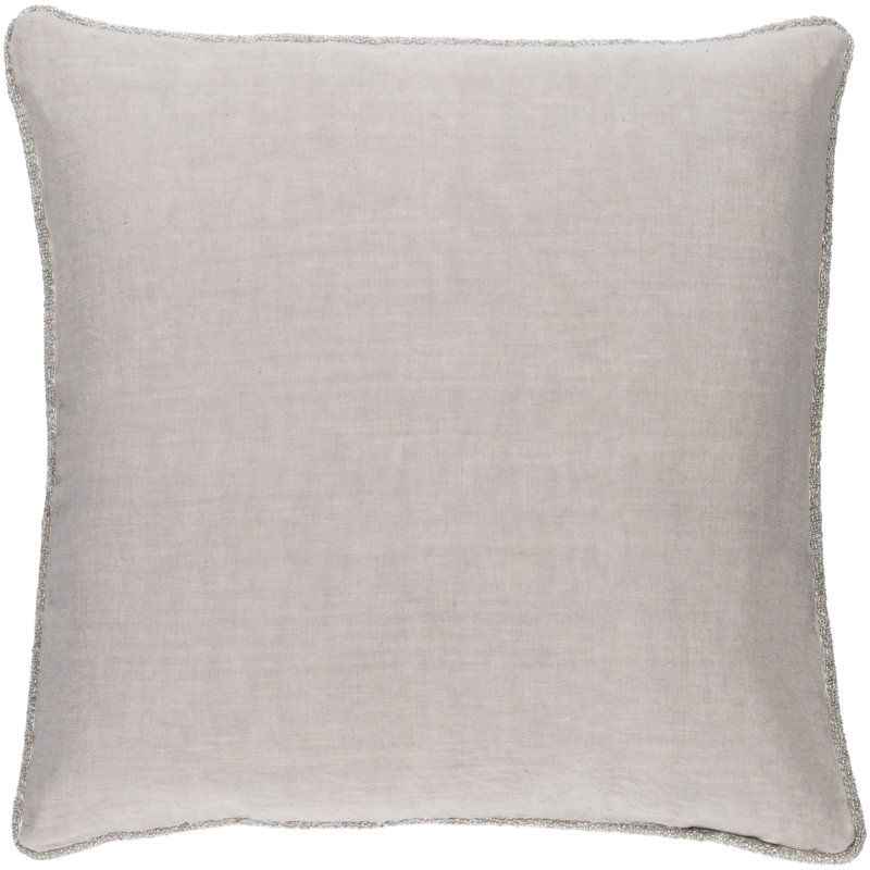 Sasha 100% Linen Throw Pillow Cover, Pink, 18" H x 18" W x 0.25" D