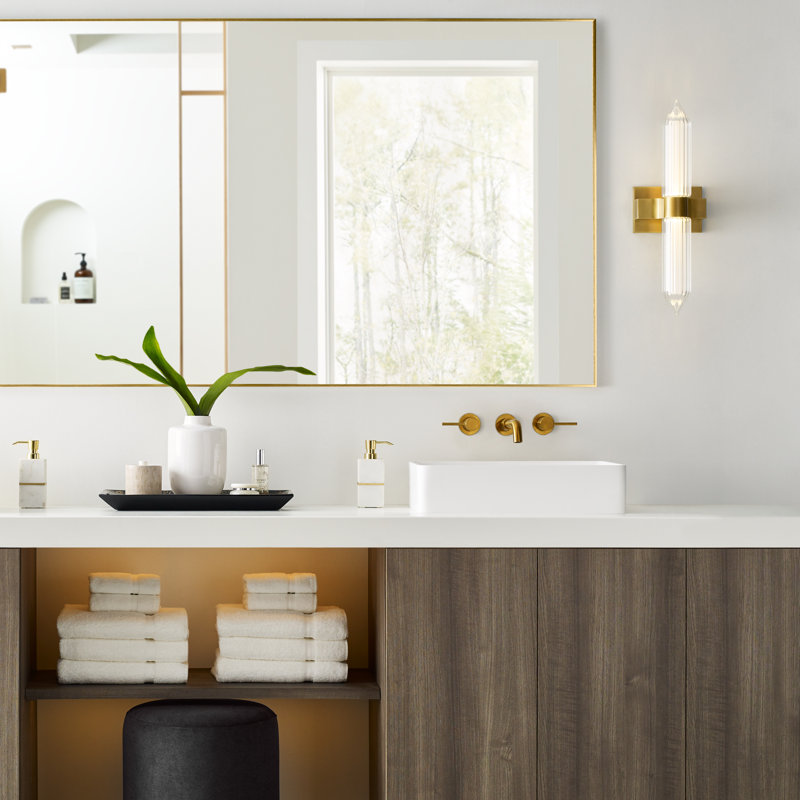 Langston 1 - Light LED Armed Sconce, Plated Brass