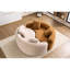 S - Canapé modulaire en chenille orange à double profondeur incurvé, sans assemblage, idéal pour les petits coins de café, L 66,9 po, 400 lb, siège souple moyen, dossier coussiné, accoudoirs évasés, mousse haute résilience, coussins décoratifs
