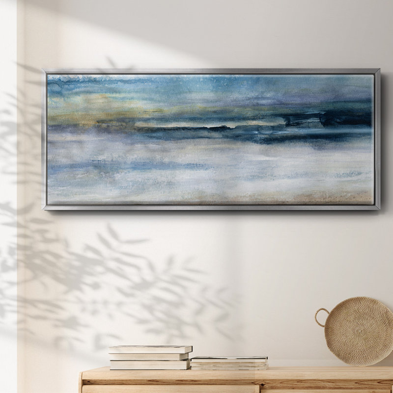 «Wind and Water» - Reproduction sur toile avec cadre flottant, H 24 po x l 60 po x P 1,5 po, Argent