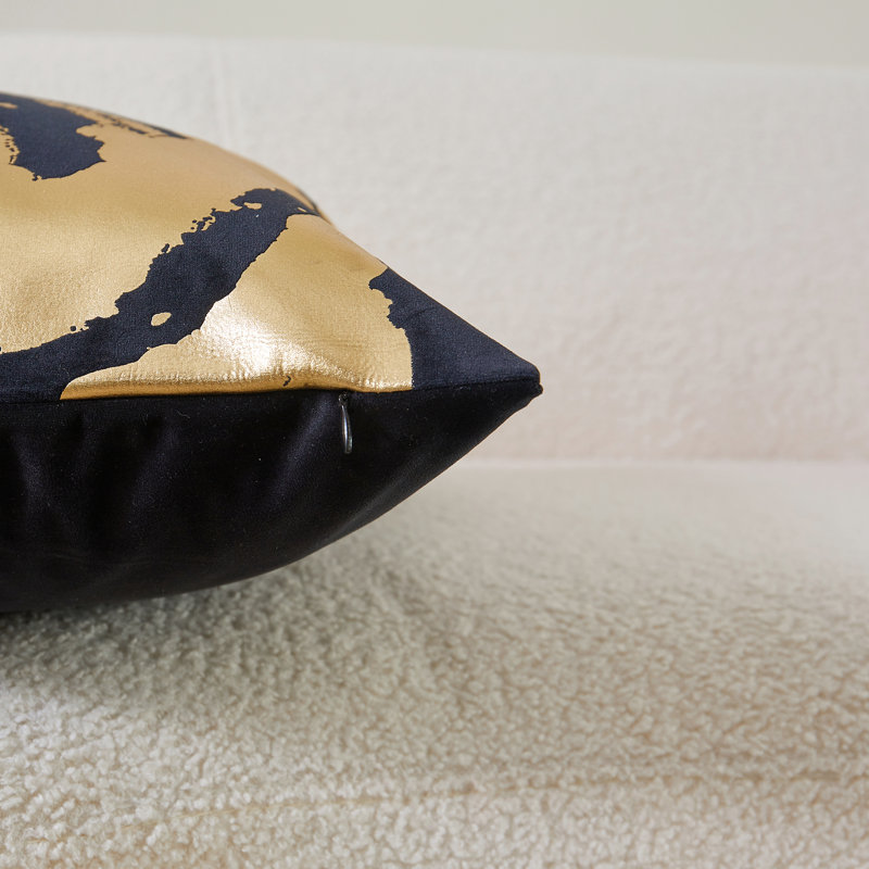 Housse de coussin réversible en velours abstrait