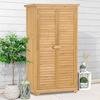 Wooden Shed with Fir Wood frame and two shelves