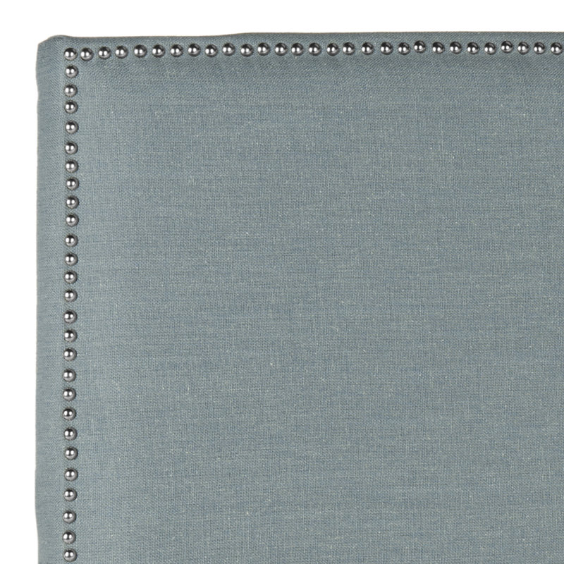 Tête de lit tapissier Farringdon, Grand, Bleu ciel, Polyester
