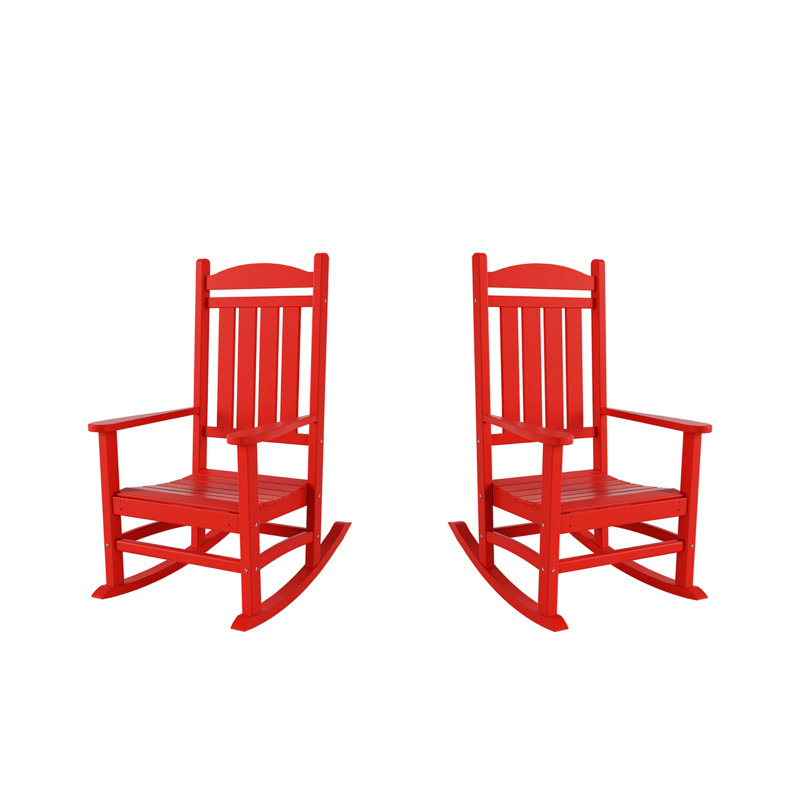 Chaise berçante d'extérieur en plastique Laguna, Rouge
