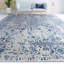 Tapis argent et bleu noué à la main de haute qualité-106953746