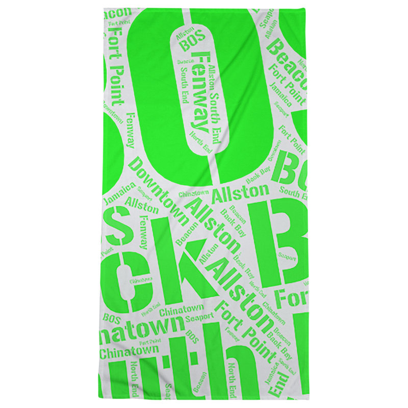 Bath Towel, Green, Microfiber, Boston