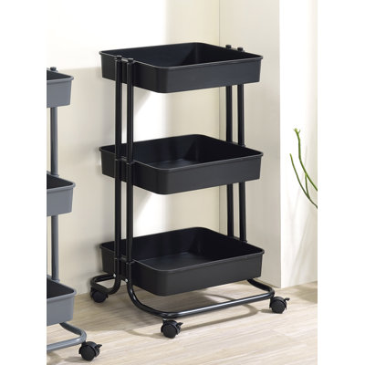17'' W Metal Shelving Unit;Storage Rack with Wheels