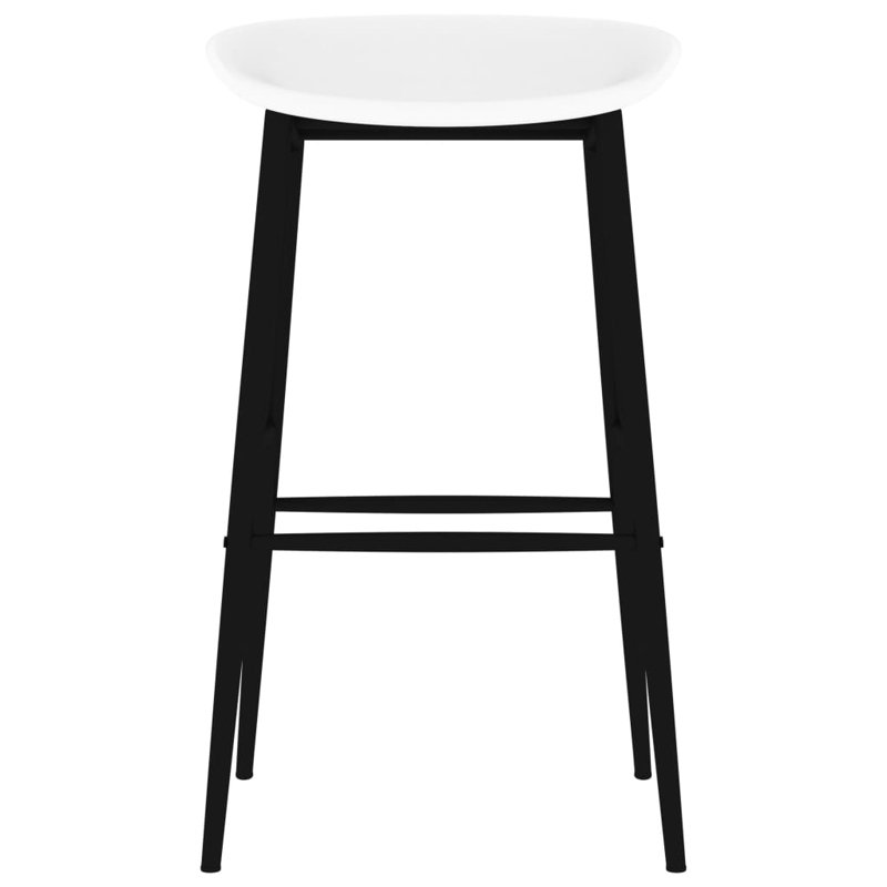 Bettye Counter Stool with Metal Frame, White, Black