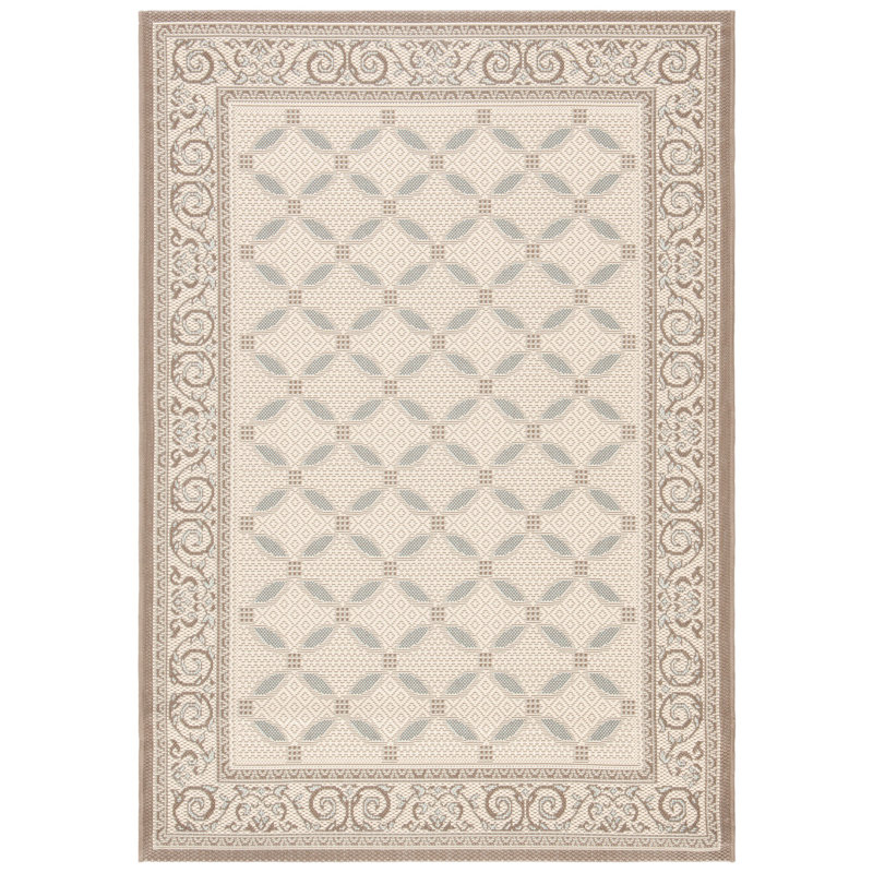 Arneshia Oriental Beige Indoor/Outdoor Area Rug, Rectangle 8' x 11'