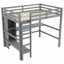 Lit mezzanine avec tablettes multifonctionnelles et bureau sous le lit parfait pour les petits espaces-446899908