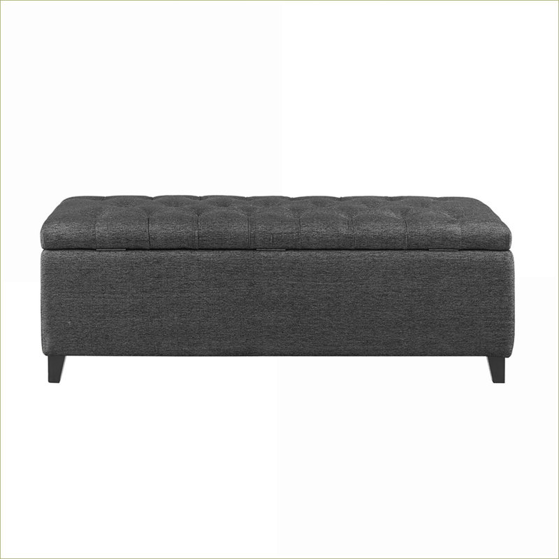 Banc de rangement en polyester gris anthracite FlowLuxe, Gris anthracite