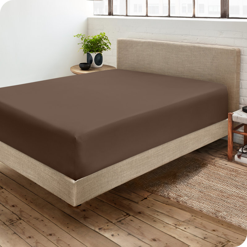 Microfiber Fitted Sheet, Twin Fitted Sheet, Cocoa