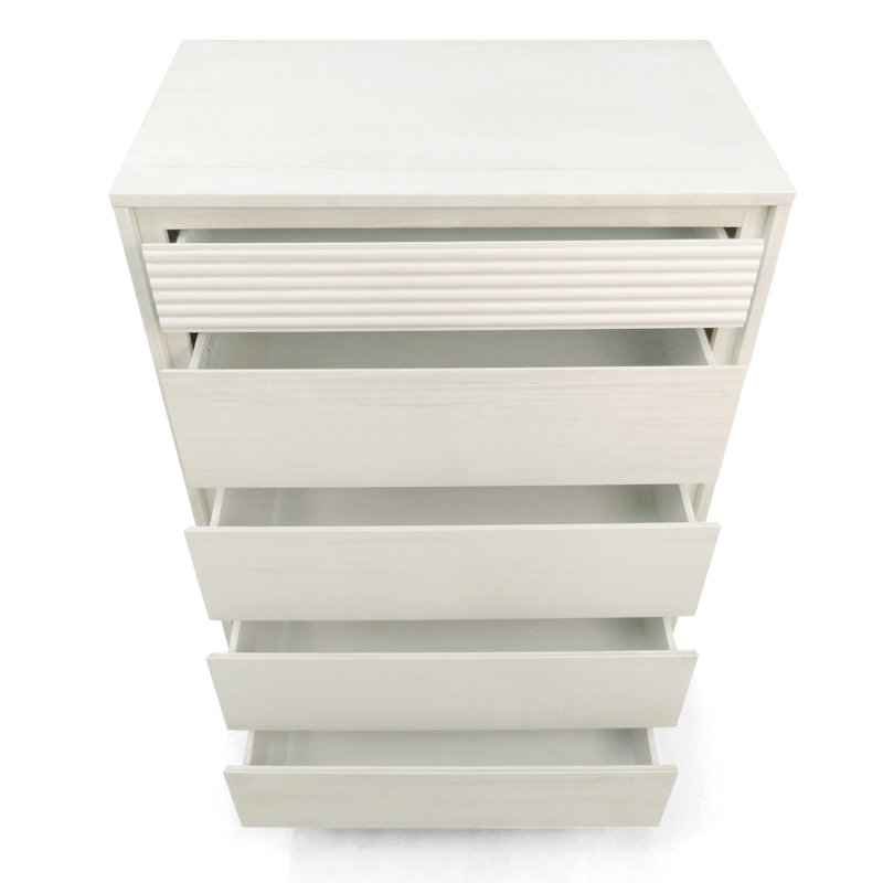 Commode 5 tiroirs Vienna, Blanc cassé