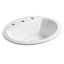 Lavabo encastré ovale en céramique avec trop-plein Bryant-10940791-19195626