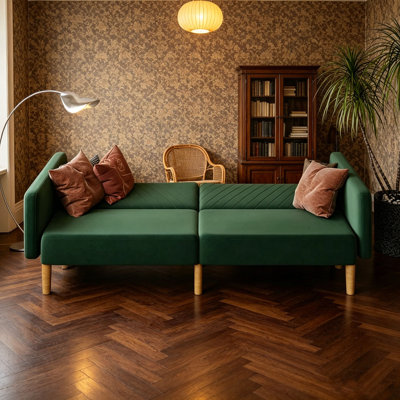 3 Seater Velvet Sofa Bed