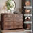 Farmhouse 9 Drawer Dresser, 36" Tall Rustic Wood Chest Of Drawers With Large Drawers & Bar Handles-759351125