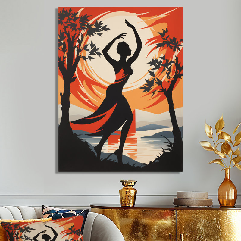 «Dancing Under The Full Moon - Dancer», reproduction d'art murale, Toile tendue, H 20 po x l 12 po