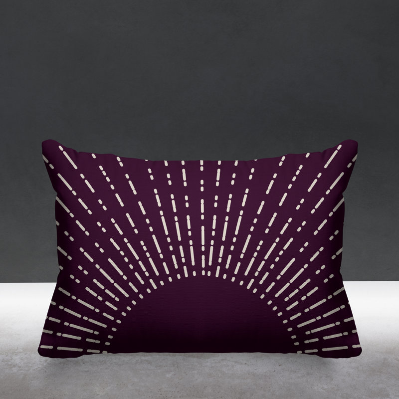 Coussin intérieur / extérieur Sunny Boho Starburst, Mauve