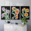 Pop Flowers I, reproduction encadrée sur toile 3 pièces-91887672-91887677
