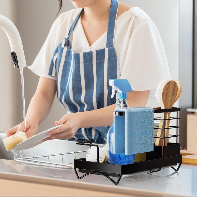 Rustproof Stainless Steel Sink Caddy - Space-Saving Organizer With Removable Tray
