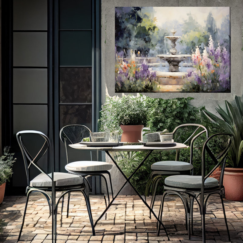Art floral sur toile avec fontaine florale