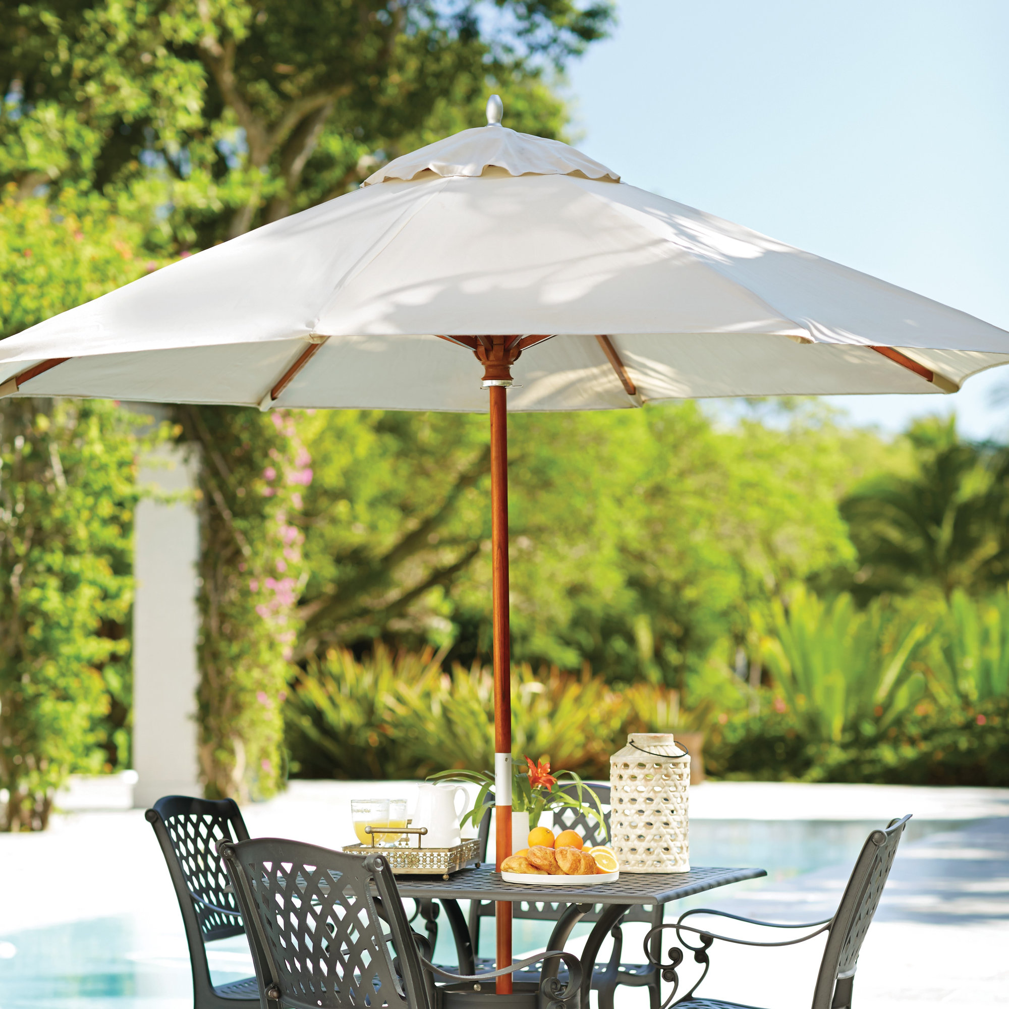 Manford 108'' Outdoor Umbrella, White - Olefin