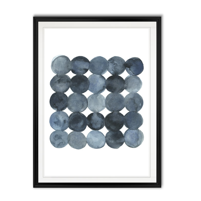 « blue gray density ii »-reproduction d’art sur toile, H 30,5 po x l 42,5 po, Impression encadrée, Noir