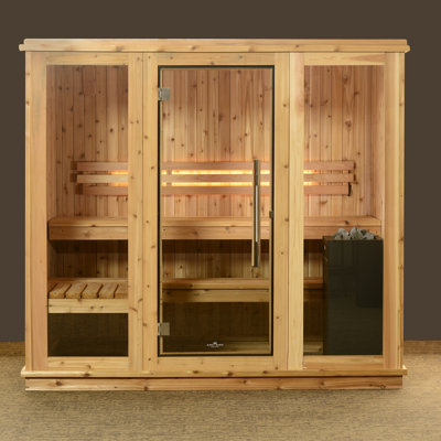 Almost Heaven Saunas Bridgeport 6 - Person Indoor Traditional Steam Sauna with Remote Control in Cedar