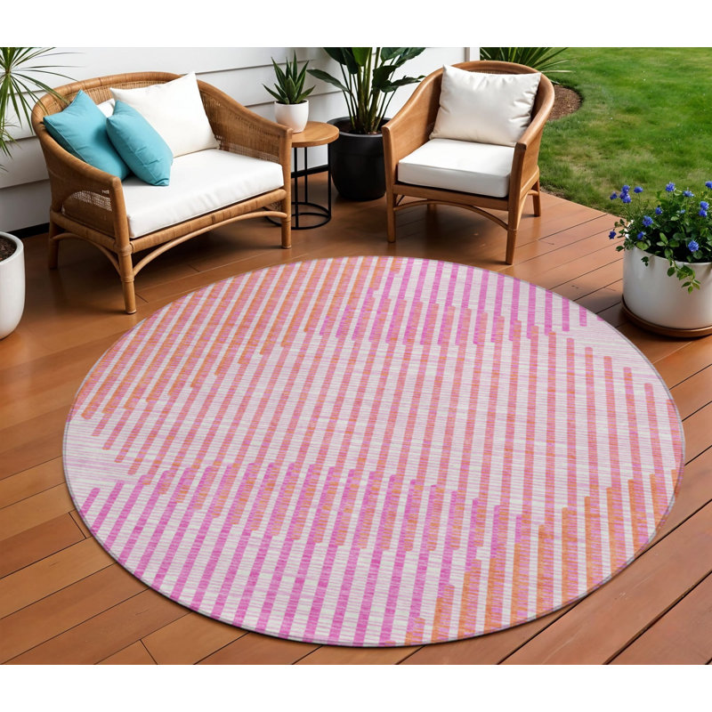 Tapis intérieur lavable rond 8 po