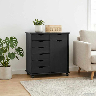 Solid Wood Rectangle Accent Cabinet