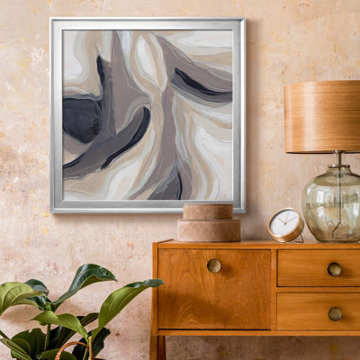 Stone Ripple IV - Matted and Framed Under Acrylic Glass, Large Living Room Wall Art