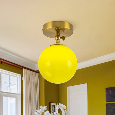 Plafonnier semi-encastré 1 lumière Moss Green Globe